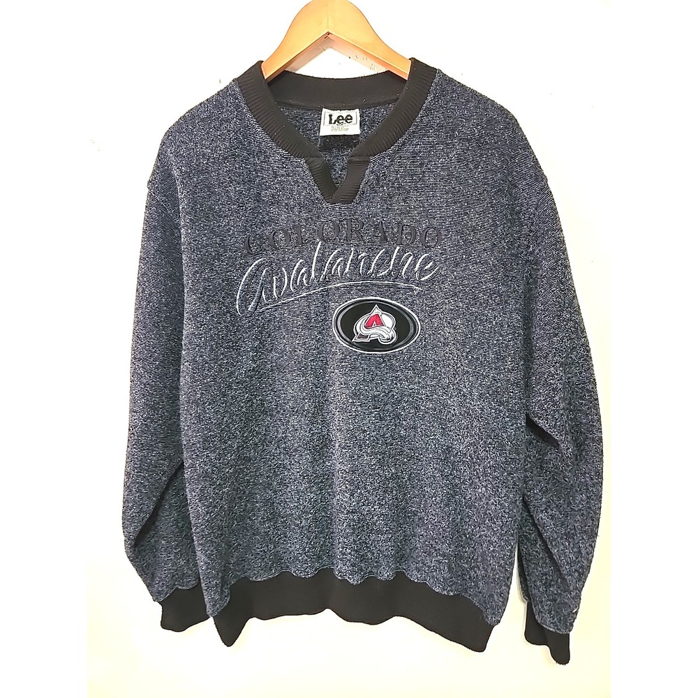 Vintage Colorado Avalanche NHL Sweater Mens M Lee Sport Embroidered 90s Y2K Blue